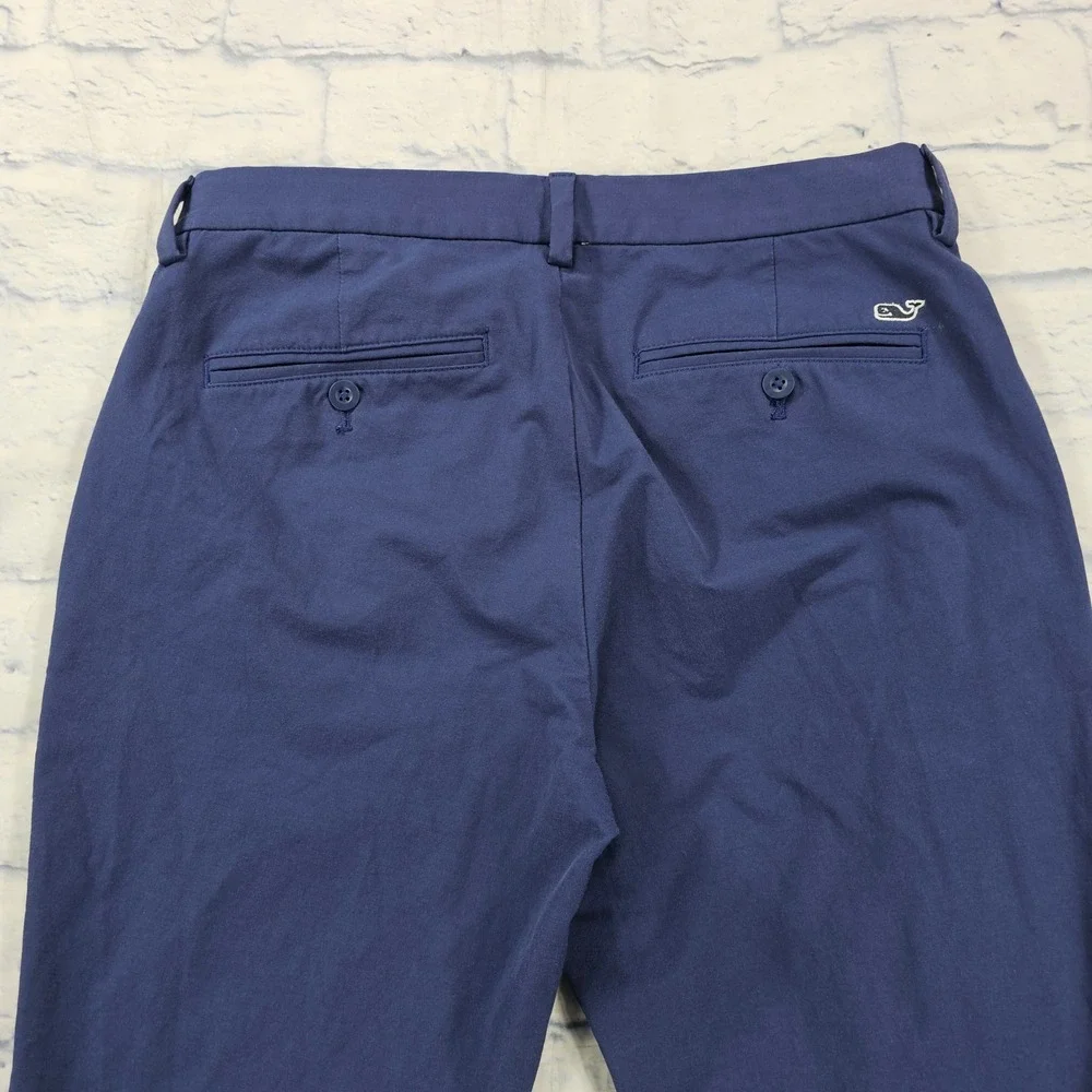 Vineyard Vines Performance Pants Men 30x32 Navy Blue Stretch Chino Golf Trousers